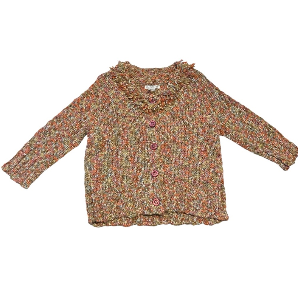 Hannah - Women’s Colorful Acrylic/Wool Blend Cardigan Sz. LG